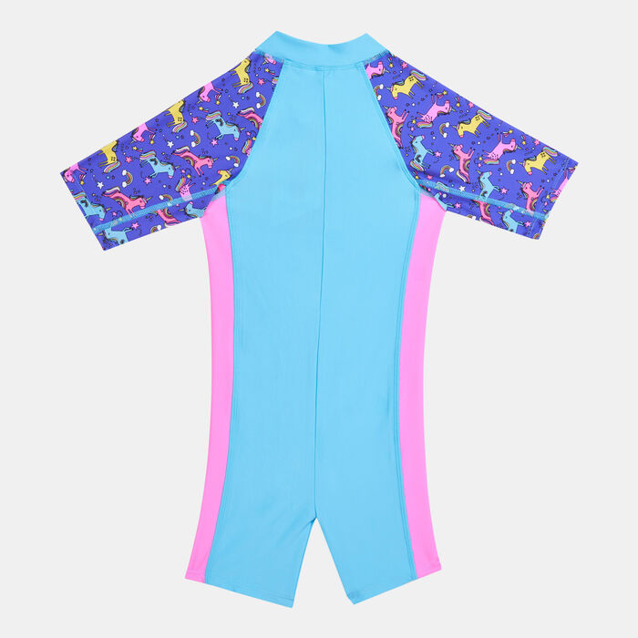 Zoggs Kids' Rainbow Unicorn All-in-One Swimming Suit Blue Zoggs Kids' Rainbow Unicorn All-in-One Swimming Suit Blue image number 1