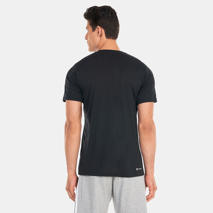 adidas Men's Train Essentials Seasonal Logo T-Shirt Black image number 1