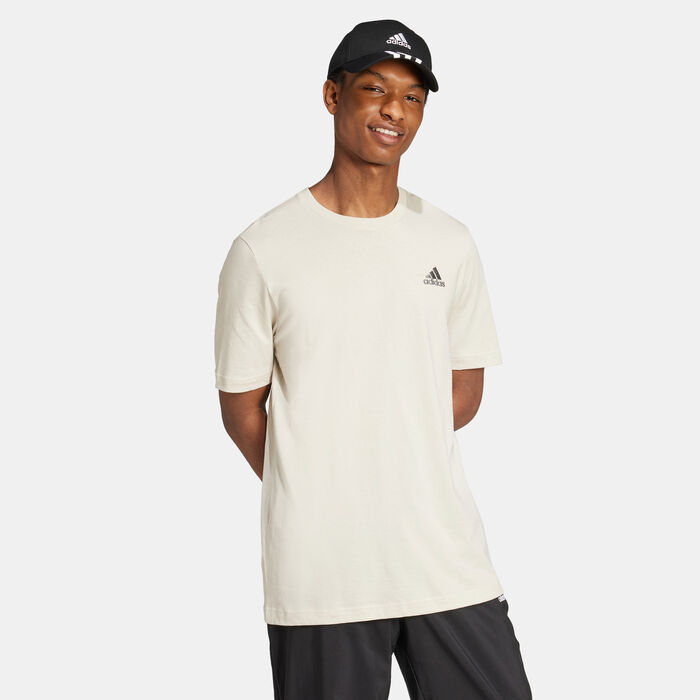 adidas Men's Essentials Embroidered Small Logo T-Shirt Beige adidas Men's Essentials Embroidered Small Logo T-Shirt Beige image number 2