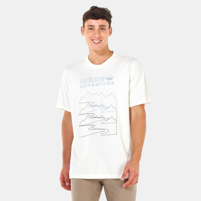 adidas Originals Men's Adventure Mountain Front T-Shirt White adidas Originals Men's Adventure Mountain Front T-Shirt White image number 0