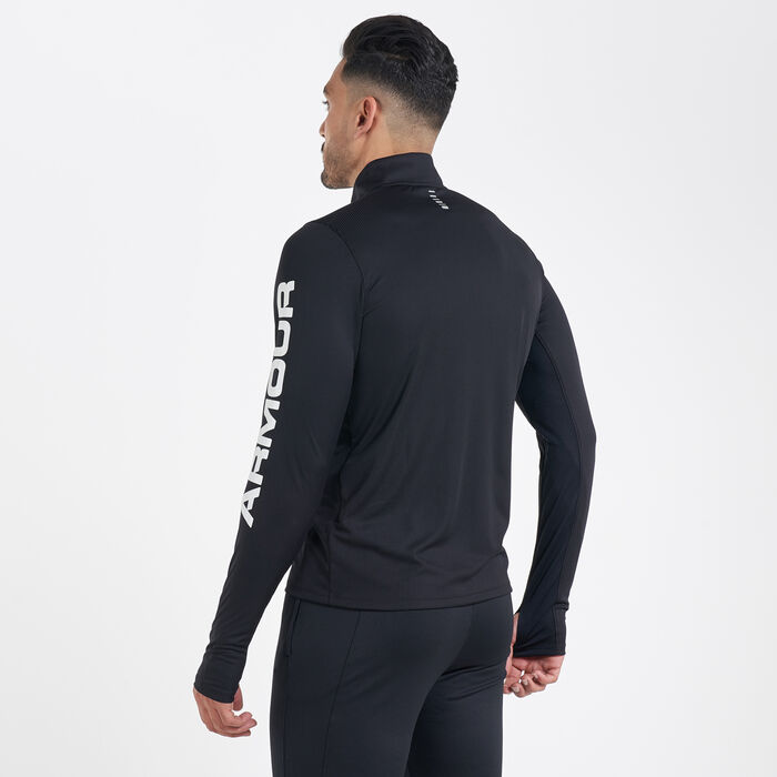 Under Armour Men's Speed Stride Split 1/4 Zip T-Shirt Black Under Armour Men's Speed Stride Split 1/4 Zip T-Shirt Black image number 1