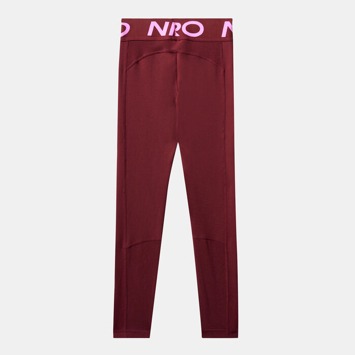 Nike Girls' Pro Dri-FIT Leggings Maroon image number 1