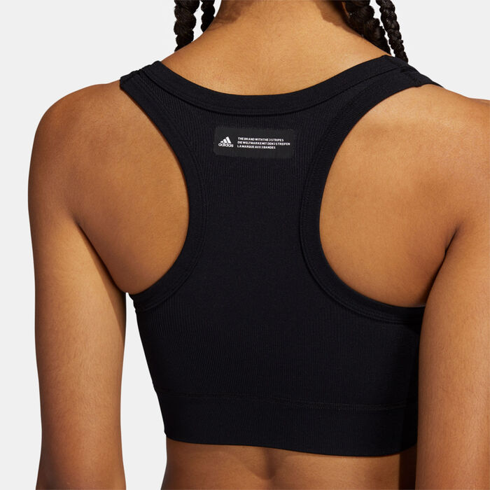 adidas Women's Studio Sports Bra Black image number 3
