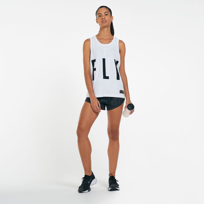 Nike Women's Dri-FIT Swoosh Fly Tank Top White Nike Women's Dri-FIT Swoosh Fly Tank Top White image number 2