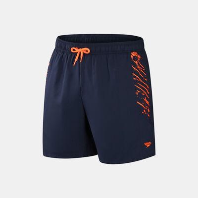 Speedo Men's Sport Printed 16-Inch Swimming Short Blue