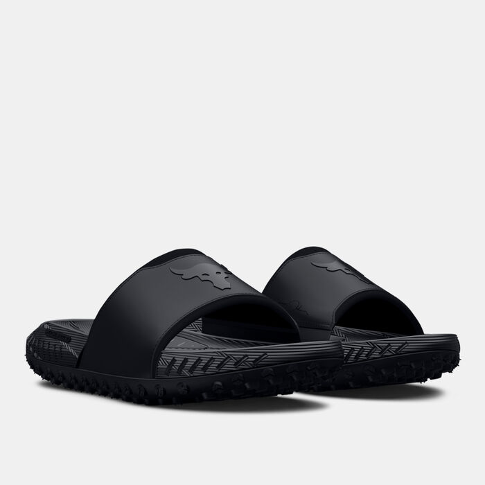 Under Armour Project Rock 3 Slides Black Under Armour Project Rock 3 Slides Black image number 1