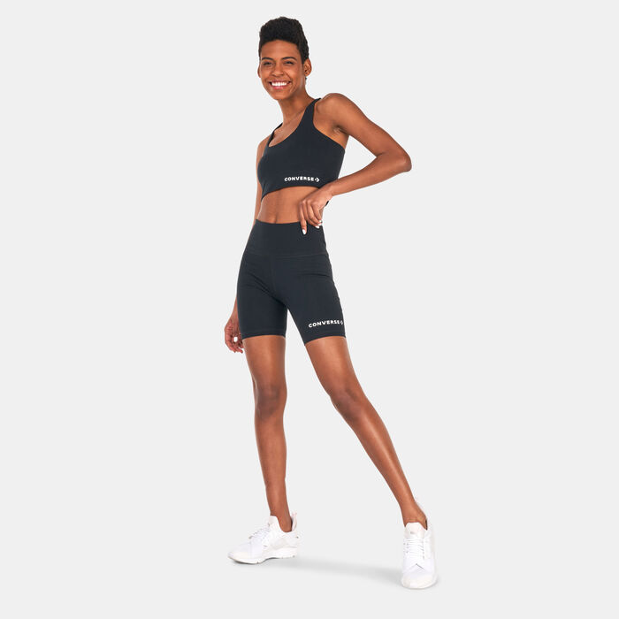 Converse Women's Wordmark Bike Shorts Black Converse Women's Wordmark Bike Shorts Black image number 2