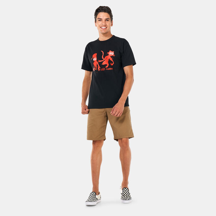 Vans Men's Krooked By Natas For Ray Off The Wall Classic T-Shirt Black image number 2