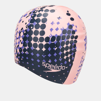 Speedo Long Hair Printed Swimming Cap Pink