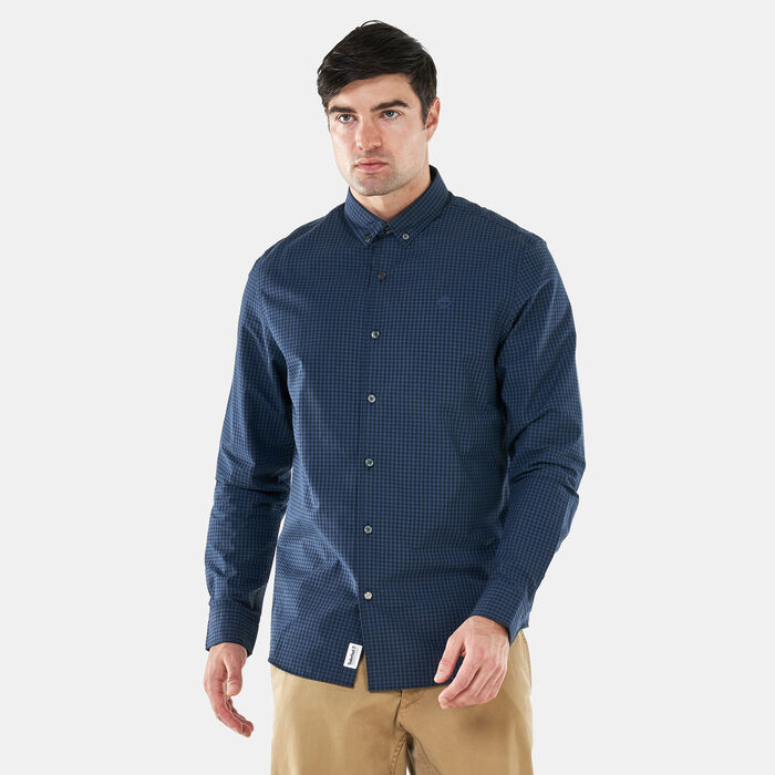 Timberland Men's Suncook River Poplin GIngham Shirt Blue Timberland Men's Suncook River Poplin GIngham Shirt Blue image number 0