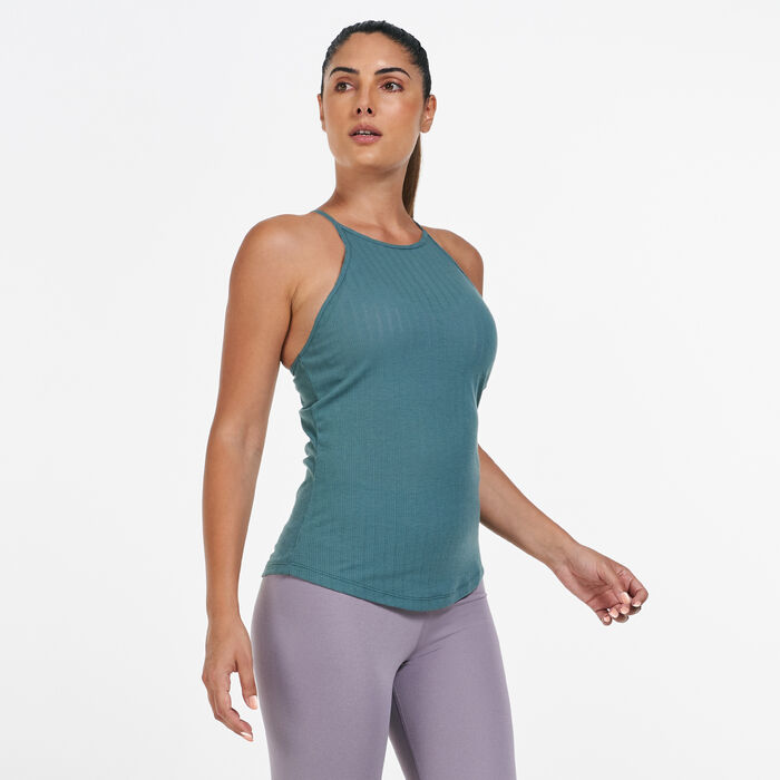 Nike Women's Yoga Pointelle Tank Top Green Nike Women's Yoga Pointelle Tank Top Green image number 0