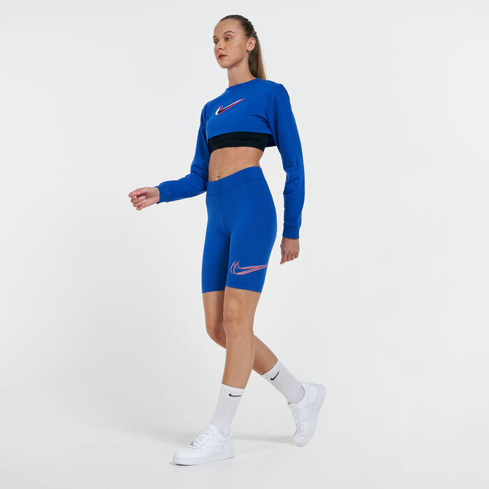 Nike Women's Sportswear Bike Shorts Blue Nike Women's Sportswear Bike Shorts Blue image number 2