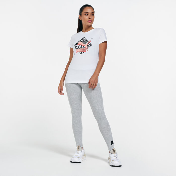 PUMA Women's Classics Graphic T-Shirt White PUMA Women's Classics Graphic T-Shirt White image number 2