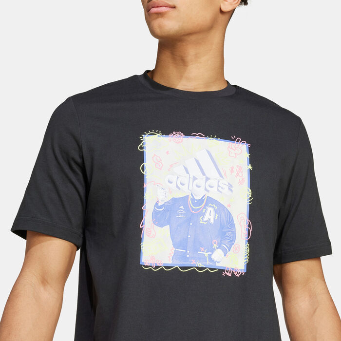 adidas Men's Doodle Graphic T-Shirt Black adidas Men's Doodle Graphic T-Shirt Black image number 3