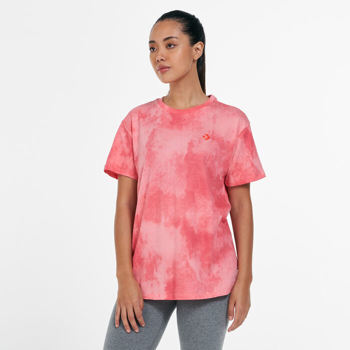 Converse Women's Wash Effect T-Shirt Pink Converse Women's Wash Effect T-Shirt Pink image number 0
