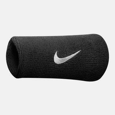 Nike Swoosh Doublewide Tennis Wrist Bands (1 Pair) Black