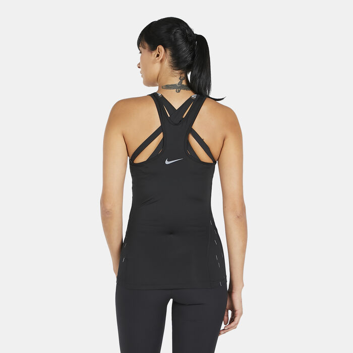 Nike Women's Linear Graphic Tank Top Black Nike Women's Linear Graphic Tank Top Black image number 1
