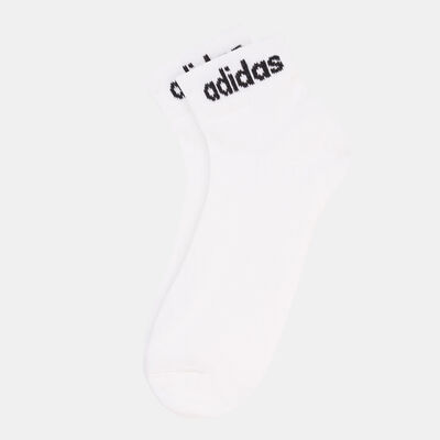 adidas Men's Linear Cushioned Ankle Socks (3 Pack) White