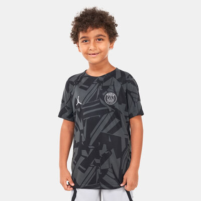 Nike Kids’ Paris Saint-Germain Dri-FIT Pre-Match Football T-Shirt (Older Kids) Grey