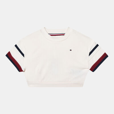 Tommy Hilfiger Kids' Global Striped Crop Top White