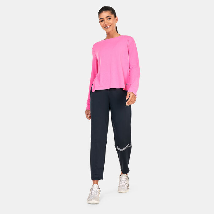 Nike Women's Yoga Dri-FIT Long-Sleeve Top Pink image number 2