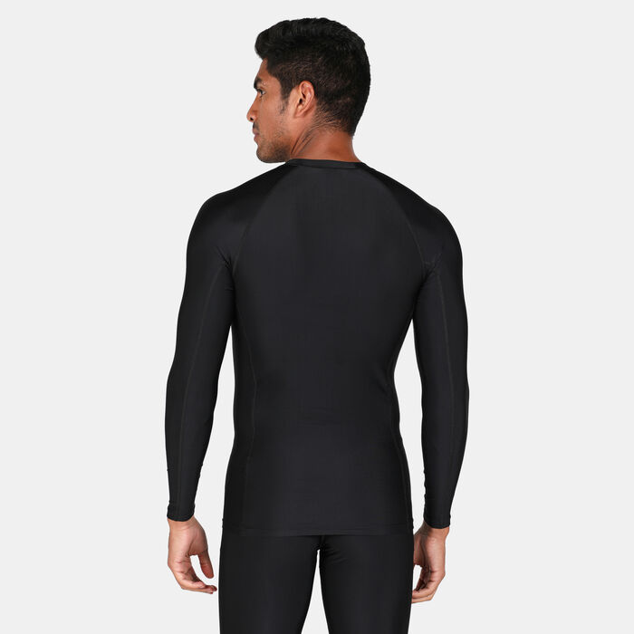 Speedo Men's Essential Rashguard Swimming T-Shirt Black Speedo Men's Essential Rashguard Swimming T-Shirt Black image number 1