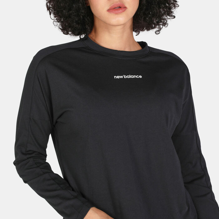New Balance Women's Relentless Long Sleeve T-Shirt Black image number 3