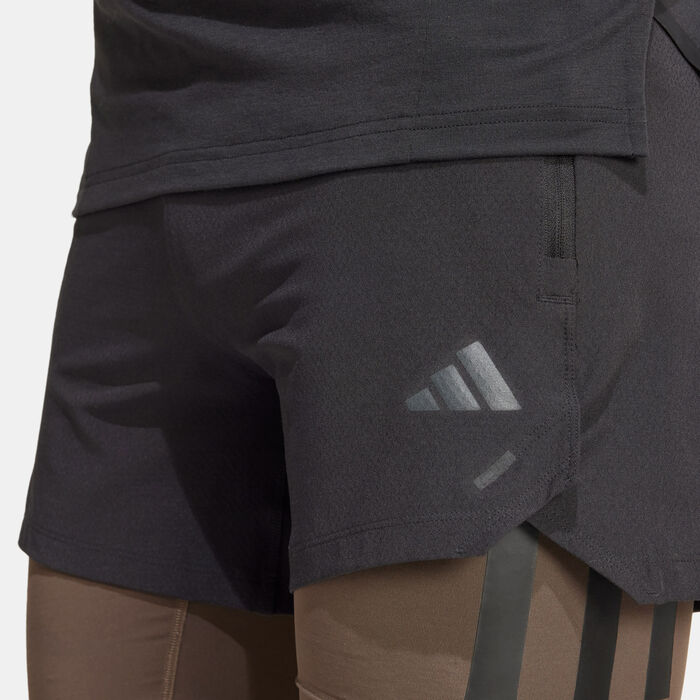 adidas Men's Power 2-In-1 Training Shorts Black image number 3