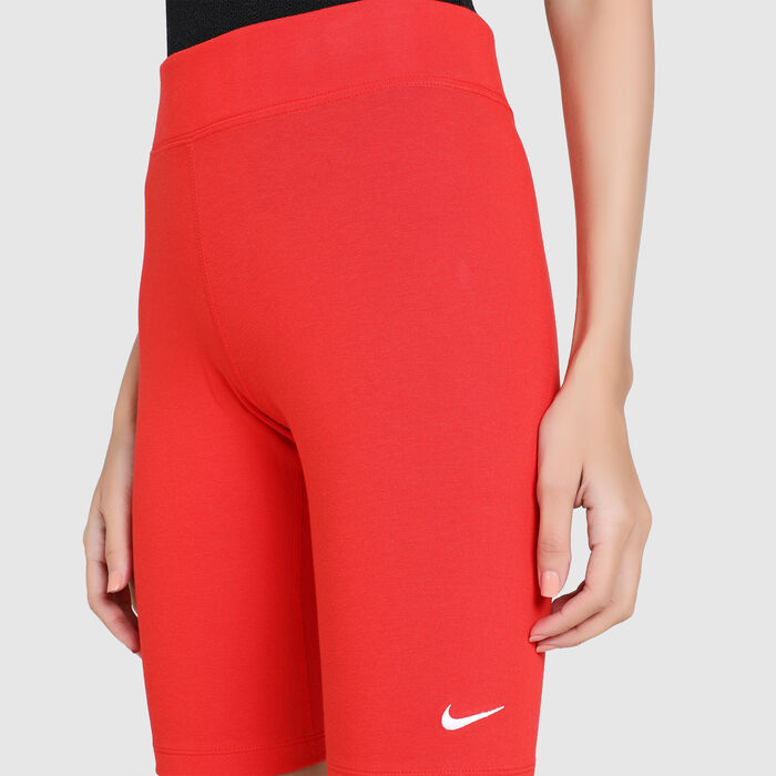 Nike Women's Sportswear Essential Mid-Rise Biker Shorts Red Nike Women's Sportswear Essential Mid-Rise Biker Shorts Red image number 3