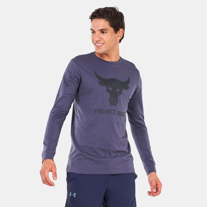 Under Armour Men's Project Rock Brahma Bull Long Sleeve T-Shirt Purple Under Armour Men's Project Rock Brahma Bull Long Sleeve T-Shirt Purple image number 0