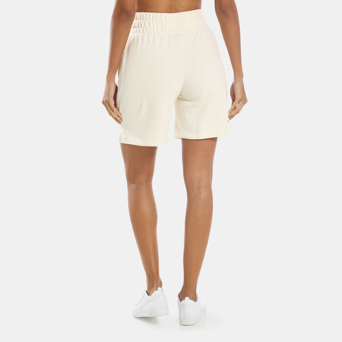 PUMA Women's Classics High-Waist Shorts Beige PUMA Women's Classics High-Waist Shorts Beige image number 1