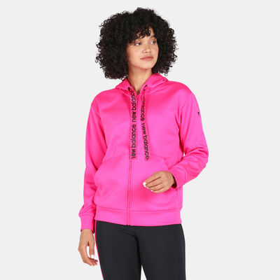 New Balance Women's Relentless Train Fleece Full Zip Hoodie Pink