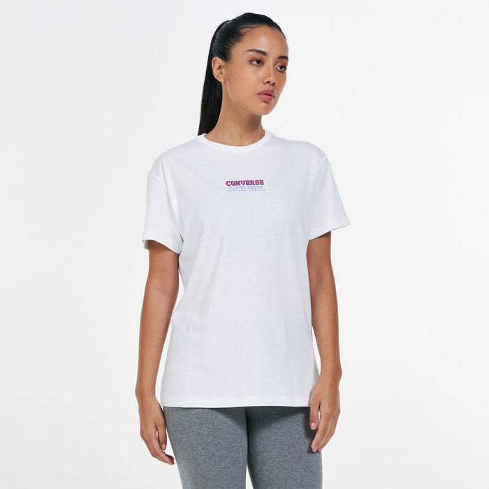 Converse Women's Flower T-Shirt White Converse Women's Flower T-Shirt White image number 1