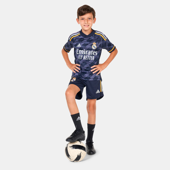 adidas Kids' Real Madrid Away Shorts - 2023/24 Blue adidas Kids' Real Madrid Away Shorts - 2023/24 Blue image number 2