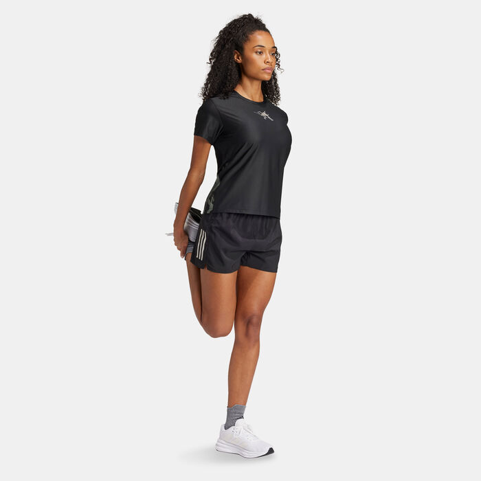 adidas Women's Ultimate UB Graphic Running T-Shirt Black image number 2