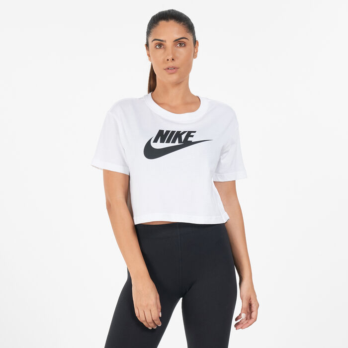 Nike Women's Sportswear Essential Cropped Logo T-Shirt White Nike Women's Sportswear Essential Cropped Logo T-Shirt White image number 0