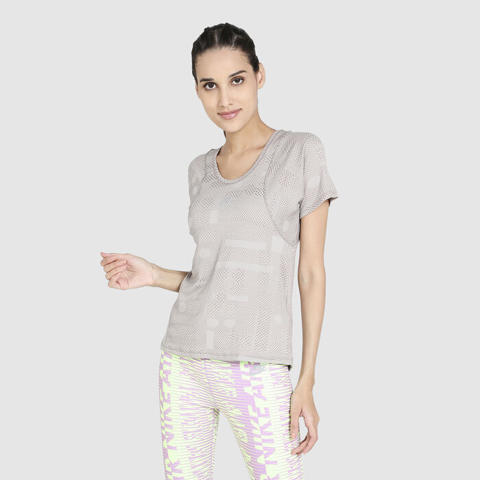 Nike Women's Dri-FIT Air T-Shirt Grey Nike Women's Dri-FIT Air T-Shirt Grey image number 0