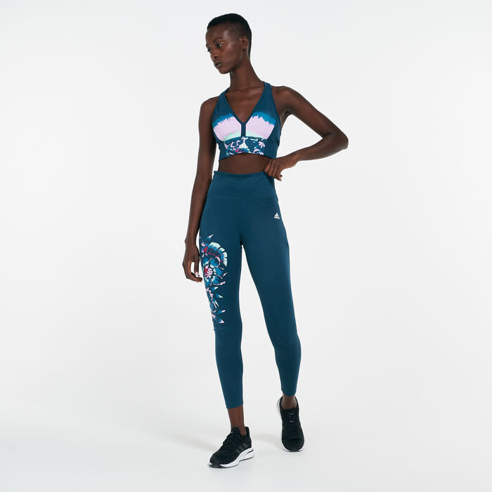 adidas Women's FARM Rio Feelbrilliant AEROREADY Leggings Blue adidas Women's FARM Rio Feelbrilliant AEROREADY Leggings Blue image number 2