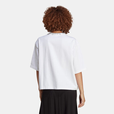 adidas Originals Women's Originals Houndstooth Trefoil Infill T-Shirt White