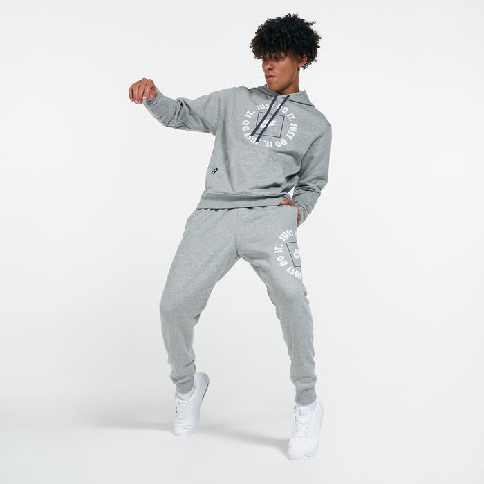 Nike Men's Sportswear Just Do It Pullover Hoodie Grey image number 2
