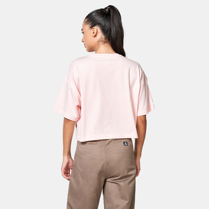 Converse Women's Y2K Heart Cropped T-Shirt Brown image number 1