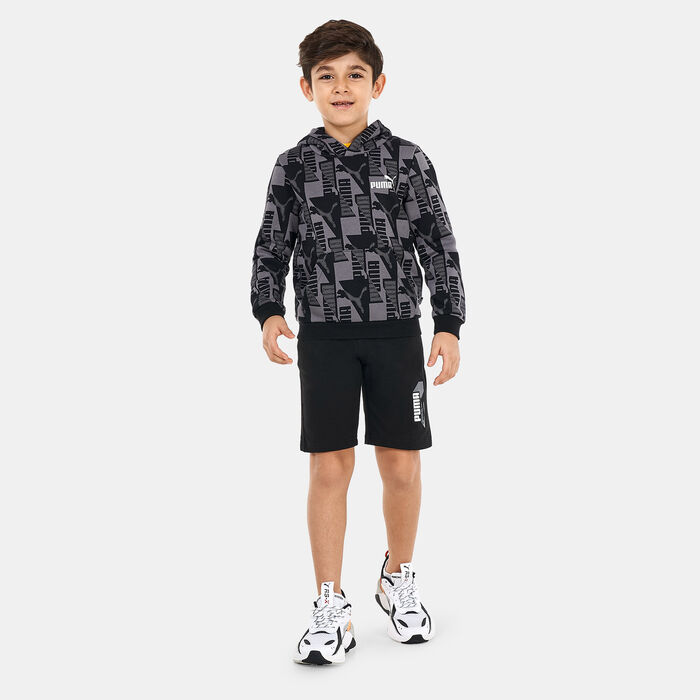 PUMA Kids' PowerPrinted Hoodie Black image number 2