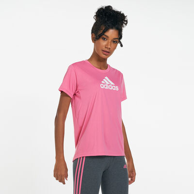 adidas Women's Primeblue Designed 2 Move Logo Sport T-Shirt Pink