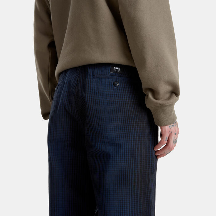 Vans Men's Authentic Chino Tapered Plaid Pants Blue image number 4
