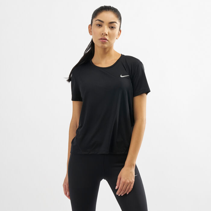 Nike Women's Miler Running T-Shirt Black image number 0