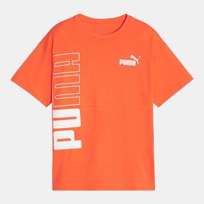 PUMA Kids' POWER Colorblock T-Shirt Orange