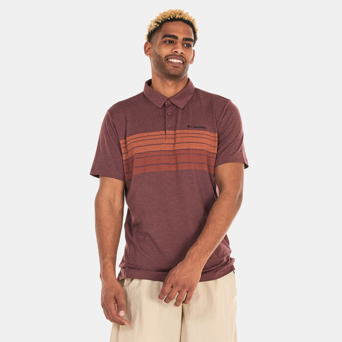 Columbia Men's Tech Trail™ Novelty Polo Shirt Red Columbia Men's Tech Trail™ Novelty Polo Shirt Red image number 0