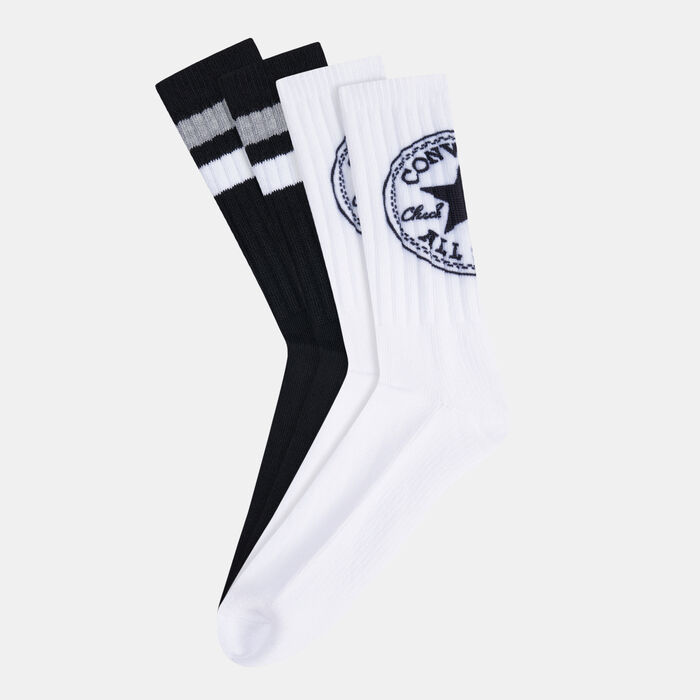 Converse 361 Chuck Patch Crew Socks (2 Pack) White Converse 361 Chuck Patch Crew Socks (2 Pack) White image number 0