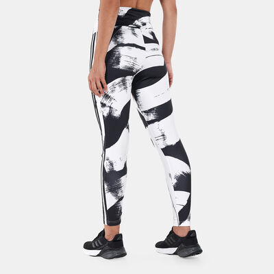 adidas Women's All Over Print 3-Stripes 7/8 Leggings Multi adidas Women's All Over Print 3-Stripes 7/8 Leggings Multi