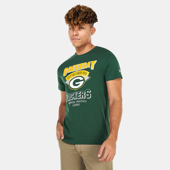 New Era Men's NFL Green Bay Packers Team Wordmark T-Shirt Green New Era Men's NFL Green Bay Packers Team Wordmark T-Shirt Green image number 0